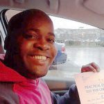 Aleco is happy as he passed his driving test